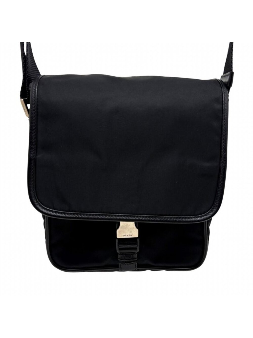 Prada Shoulder Bag Black Nylon Saffiano